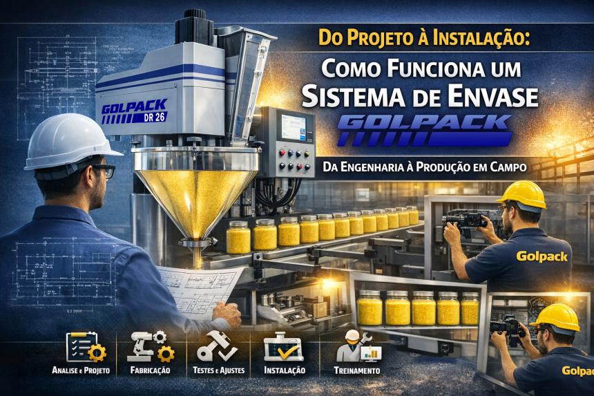 Do projeto à instalação: Como funciona a engenharia por trás de um sistema de envase Golpack