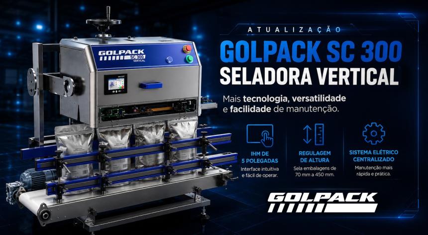 Mais controle e produtividade: Seladora Vertical Golpack SC 300 ganha nova IHM de 5 polegadas e maior versatilidade